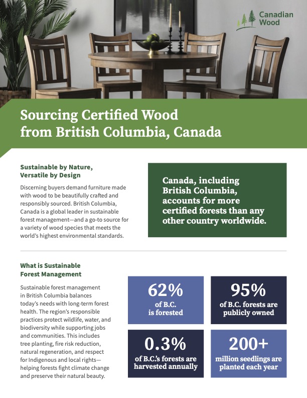 An overview on sustainable forest management and sourcing certified wood from B.C.